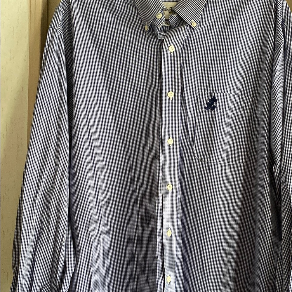 Disney Blue and White Casual Button Down Shirts